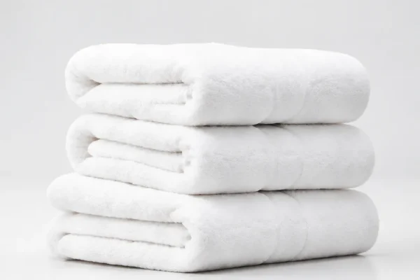 Stacked Plush White Towels